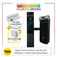 Yale YDR50GA Gate + YDM7116A Matte Black Door Digital Lock Bundle (FREE Yale Access Module + Connect Bridge/DDV1/TOP UP FOR DDV3)