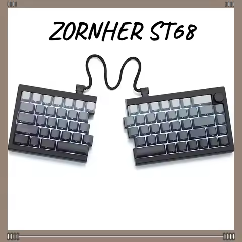 ZORNHER ST68 three-Mode Wireless Split Mechanical Keyboard 68 keys QMK Custom Low Light Keyboard for