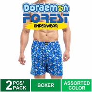 Seluar dalam (2 Pcs) Forest X Doraemon Men Boxer 100% Cotton Men Underwear Boxer Lelaki Assorted Col