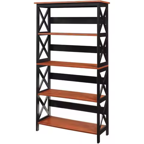 Oxford Bookcase 31.5 - 5-Tier Farmhouse Bookcase for Living Room, Modern Family Room Media & Display