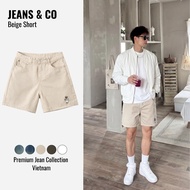 BEIGE SHORT JEANS Men's Shorts - JEANS & CO - Above Knee Form - Men'sShorts BEIGE