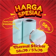 THERMAL STICKER LABEL PAPER 58MM LABEL STICKER 57X30 58X30 & MINI THERMAL PAPER BLUETOOTH PRINTER 58