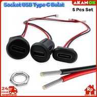 5Pcs Female USB Type C Connector | Type-C Charger Socket with 10.5cm Long Cable | 3A Current Voltage
