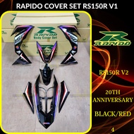 RAPIDO COVER SET RS150R/RS150 V2 V3 20TH ANNIVERSARY (4) BLACK/RED (STICKER TANAM/AIRBRUSH) COVERSET
