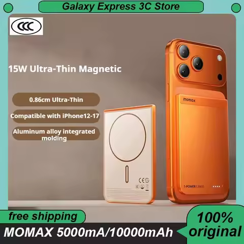 MOMAX 15W Magnetic Wireless Power Bank 5000mAh 10000mAh High Capacity 8.6mm Ultra Slim Battery Pack 