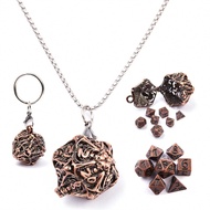 Hollow Metal D20 Dice With Necklace And Key Chain - Must Have For Tabletop RPG Collectors