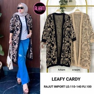 leafy cardi outer cardigan tunik rajut wanita casual jumbo rajut import ld 140 cm fit xxxl