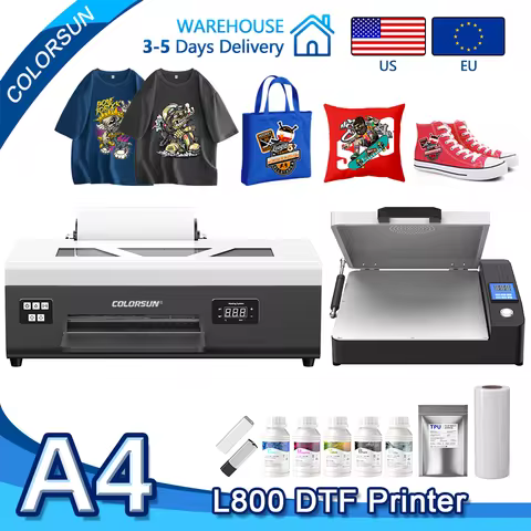 Colorsun A4 DTF Printer L800 Impresora A4 DTF Printing Machines A4 DTF Printers For T-Shirts Hoodies