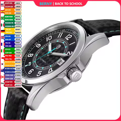 BERNY Watches for Men PT5000 ST2130 Mechanical Automatic Luxury Men's Watch Calendar Super Luminous 