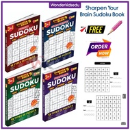Sharpen Your Brain Sudoku Book Easy Medium Hard 3 In 1 | Word Games | Entertainment | Hobbies Books