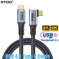 Stod Thunderbolt Loại C Cáp góc phải USB C dây PD sạc nhanh 5A 90 độ đường dây điện khuỷu tay L hình