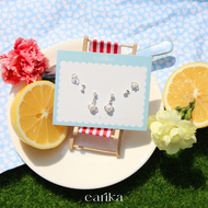 earika.earrings - penny lane set เซ็ตต่างหูแป้นทับธีมดอกไม้ ก้านเงินแท้ เหมาะสำหรับคนแพ้ง่าย