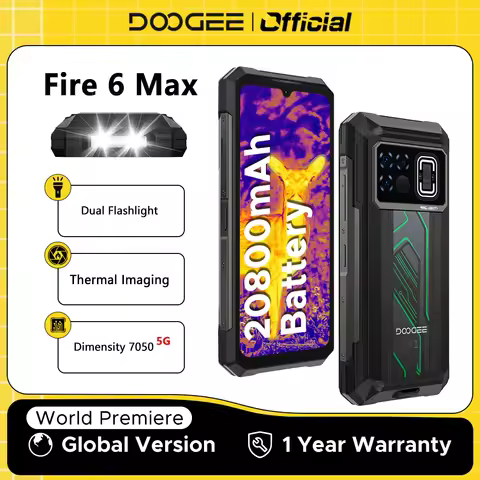 World Premiere DOOGEE Fire 6 Max 5G Rugged Phone Dimensity 7050 Thermal Imaging 6.72” Dual Flashligh
