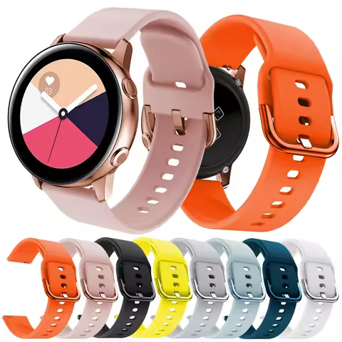 20mm Soft Silicone Watch Band for Samsung Galaxy Watch Active SM-R500, Replacement Watch Strap