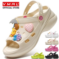 VMAL 7Cm รองเท้าเสริมส้นฤดูร้อนผู้หญิง Sepatu Kebun กลางแจ้งรองเท้าแตะปากปลารองเท้าแตะชายหาด36-41