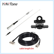 SG-M507 Tri-Band Antenna 3dB 100W with Black RB-400 Mount & 5M RG58 Cable for Kenwood/Yaesu/ICOM Car