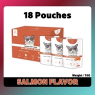 Paws&Tails Cat Mousse Wet Food  Pouch Broth in Chicken/ Tuna/Salmon (70g x 18 Packs)