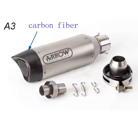 Universal 51mm Motorcycle Arrow Exhaust Pipe Carbon Fiber Exhaust Escape Modified Muffler DB Killer 