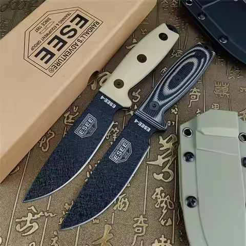 Straight ESEE4 Tactical Knife S35VN Blade Two-tone G10 Handle With Kydex Sheath Outdoor Camping Hunt