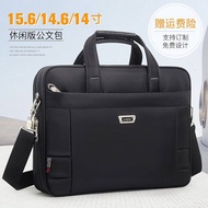 Men's business 17 inch computer bag Portable data Oxford cloth briefcase One shoulder messenger Horizontal A4 file