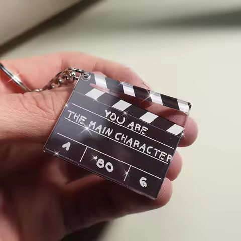 Creative Design 2D Flat Field Note Board Movie Protagonist Pattern Acrylic Keychain Key Ring Double-