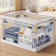 Book Storage Book Box Transparent Storage Box Student Book Classroom Dormitory Storage Box Foldable 