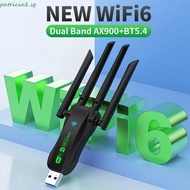 PATRICIA1 Dual Band WiFi6 USB Adapter, AX900 Bluetooth 5.4 900Mbps WiFi Dongle, High Speed 4 Antenna