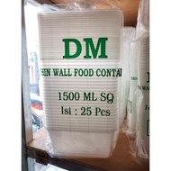 THINWALL DM 1500 ML SQ FOOD CONTAINER BOX 1500ML PLASTIC LUNCH BOX SQ