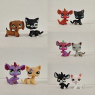 2pcs/lot LPS Toy pet shop Cat Dog Dragon Littlest Pet Shop kid toy #1118