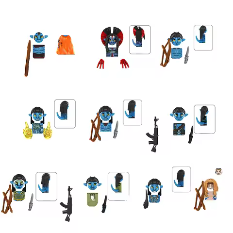 TP377-386 Avatar Blue Mini Building Blocks - 10PCS DIY Figures Role-Play Toys for Collection