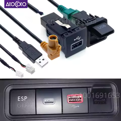 Car USB Switch 4 6 Pin Wire Harness RCD510 RNS315 for VW Bora Passat Polo Jetta MK5 Golf MK6 Sagitar