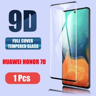 Huawei Honor 70 5G Tempered Glass Full Coverage Silk Screen Protectors 9D Clear Curved Surface Phone Film