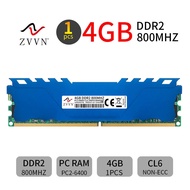 สำหรับ4GB DDR2 800MHz CL6 240Pin PC2-6400U DIMM เดสก์ทอปหน่วยความจำแบบคู่ SDRAM Zvn Lr