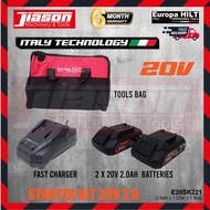 EUROPA HILT E20SK221 / E20SK-221 20V Starter Kit 2.0Ah ( 2 x Batteries 2.0Ah + 1 x Charger + 1 x Too