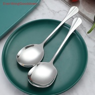 Ed Thicken Kitchen Dinner Dish Soup Rice Western Restaurant Bar Public Spoon Large Stainless Steel Round Head Buffet Serving Spoon Ever