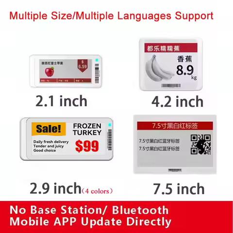 Gicisky 2.1 "2.9" 4.2" 7.5" Epaper Electronic Price Tag Display Card Eink Screen Bluetooth version A