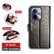 Classic Leather For Vivo Y100i 5G V2279A Wallet Vintage Folio Case Flip Cover Magnetic Closure Kicks