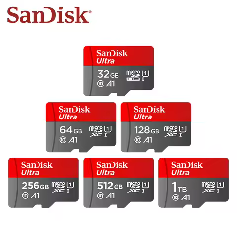SanDisk Ultra MicroSDXC USH-I Memory Card A1 U1 C10 TF Card 32GB 64GB 128GB 256GB 512GB 1TB Flash 15