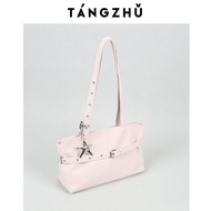 TANGZHU High-Appearance Underarm Bag Large Capacity Simple Shoulder Bag Commuter Baguette Baguette B