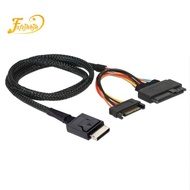 Gen 4 Oculink SFF-8611 4I to PCIe SFF-8639 U.2 NVMe with SATA 15P Male Power Server Cable
