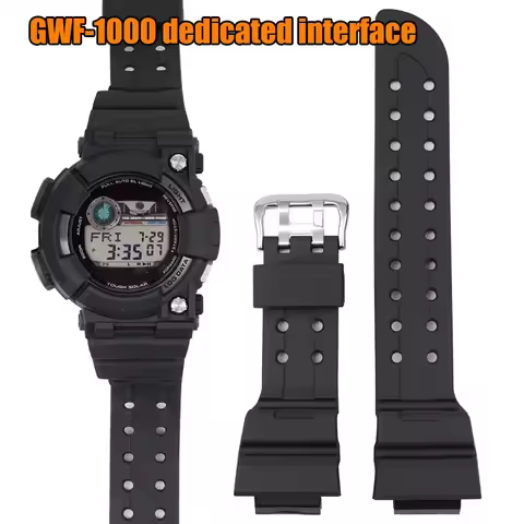 Black Rubber Strap for Casio G-SHOCK GWF-1000 FROGMAN Series Replacement Men Silicone Sport Waterpro