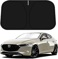 D-Lumina Windshield Sun Shade for 2019-2023 Mazda 3 Accessories Mazda3 Sedan Hatchback, Front Window Sunshade Sun Visor Protector Block UV Rays Heat, Foldable 2 Layers 210T Material