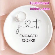 Personalized Custom Name Initials Wedding, Engagement Ring Tray, Wedding Anniversary Gift, Love Anni