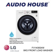 LG FV1408S4W 8KG FRONT LOAD WASHER COLOUR: BLUE WHITE  WATER EFFICIENCY LABEL: 4 TICKS W600xD560xH85