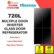 HISENSE 4 Door Inverter 720L Refrigerator RQ768N4ABU / RQ768N4AW-KU / Glass Door 玻璃门  冰箱  Peti Sejuk