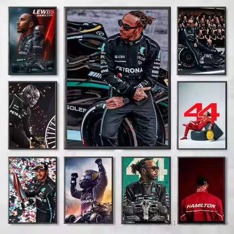 1PC Champion Racing L-Lewis H-hamilton Poster Self-adhesive Art Waterproof Paper Sticker Coffee Hous