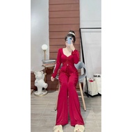 Set of clothes for women to wear at home and go out in elastic D501