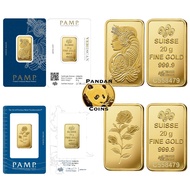 Pamp Suisse 9999 Gold Bar, 20g - 1/2oz,  Lady Fortuna/ Rosa , 20 gram -15.55 gram