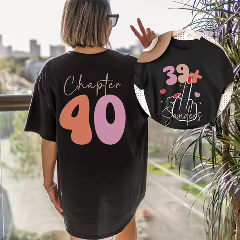 Personalized 40th Birthday Shirt I Am 39+ Middle Finger Custom 1986 Party Trending T-Shirt Funny Plu