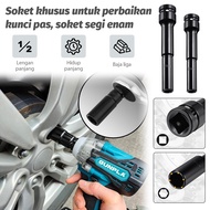 MATA Shock Cover Wrench Long Shock Wrench/ 8-14mm Extra Long 130mm (13cm) High Hardness 1/2 Hex Sock